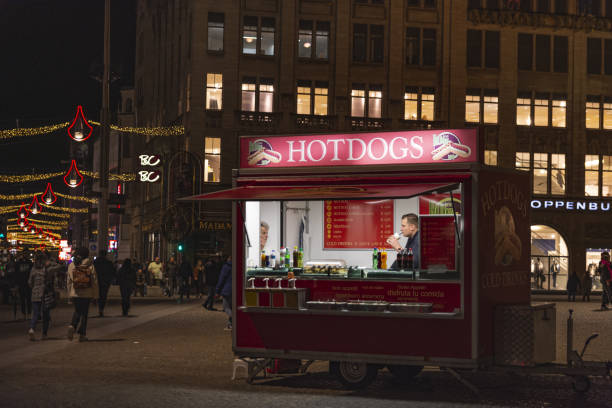 A hot dog stand