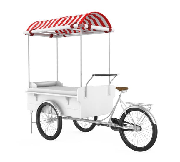 Bike Food Cart isolated on white background. 3D render