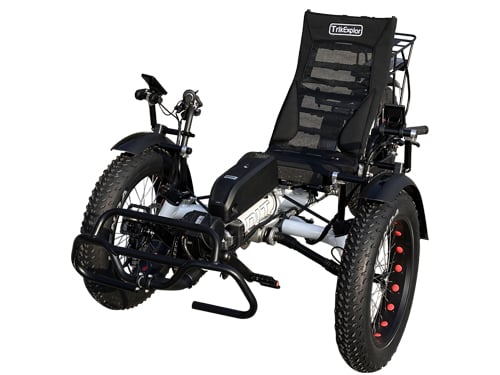 Powerful Trikexplor F320E AWD electric recumbent trike with high-performance fat tires