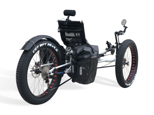 Rear View of TrikExplor Full Size F326 with Optional Cargo Rack and Parking Brake