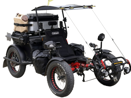 Dual 500W rear hub motor system of 4WD recumbent trike