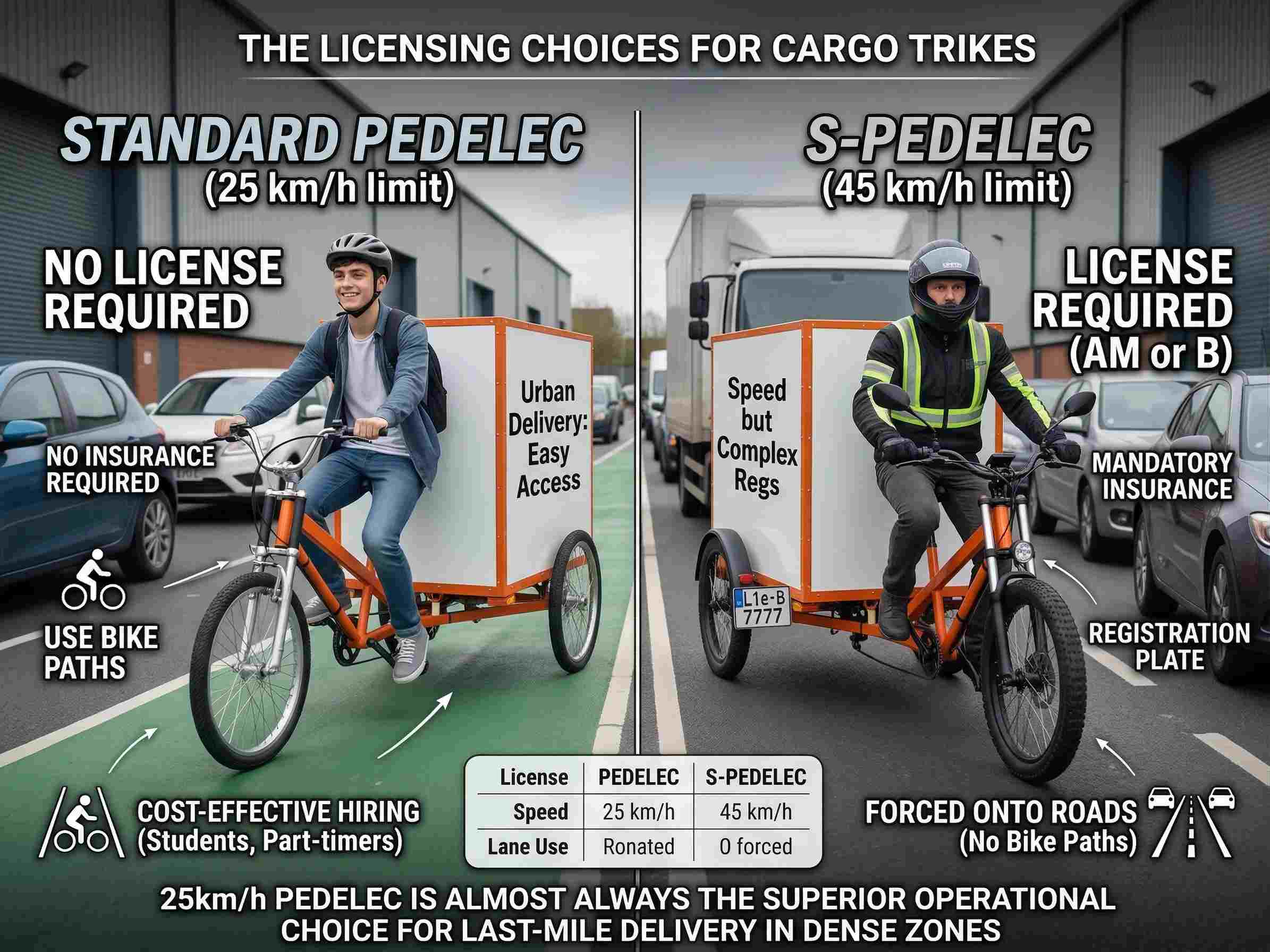 Chart of pedelec classes