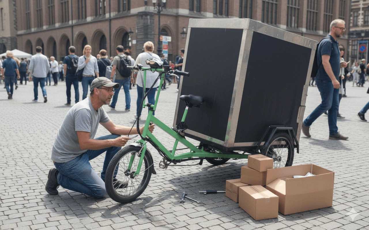 Eje de triciclo roto