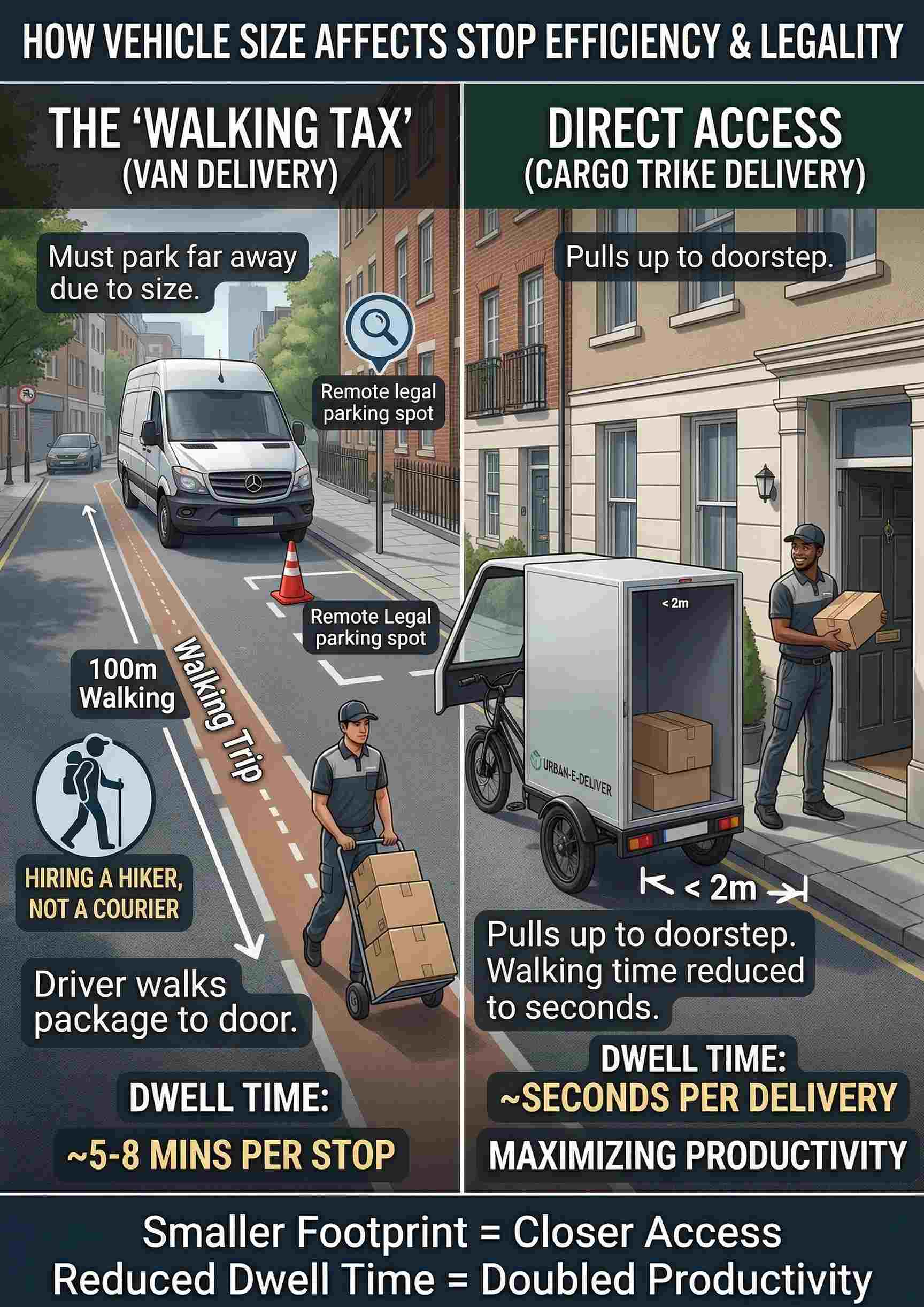 Driver walking with package