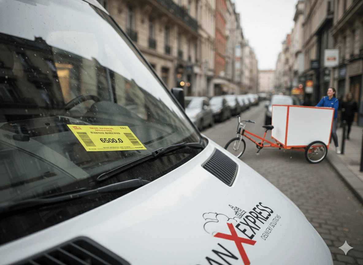 Multa de aparcamiento en el parabrisas