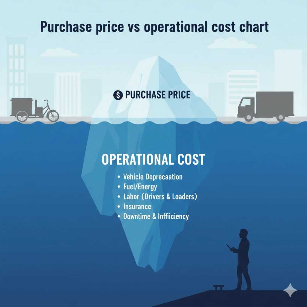 Gráfico de precio de compra frente a costes operativos