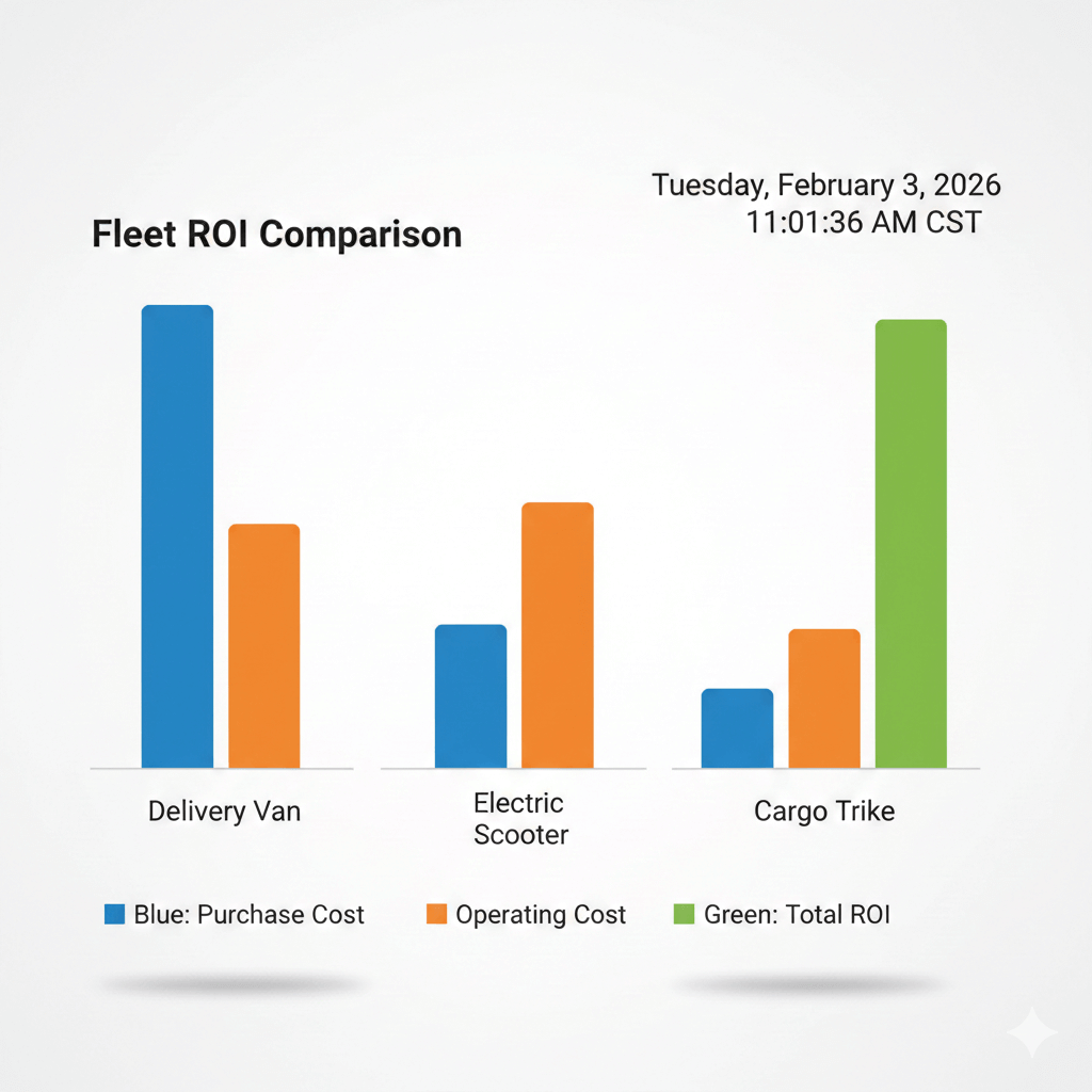 Vergleichstabelle der Kosten für Van, Roller und Trike