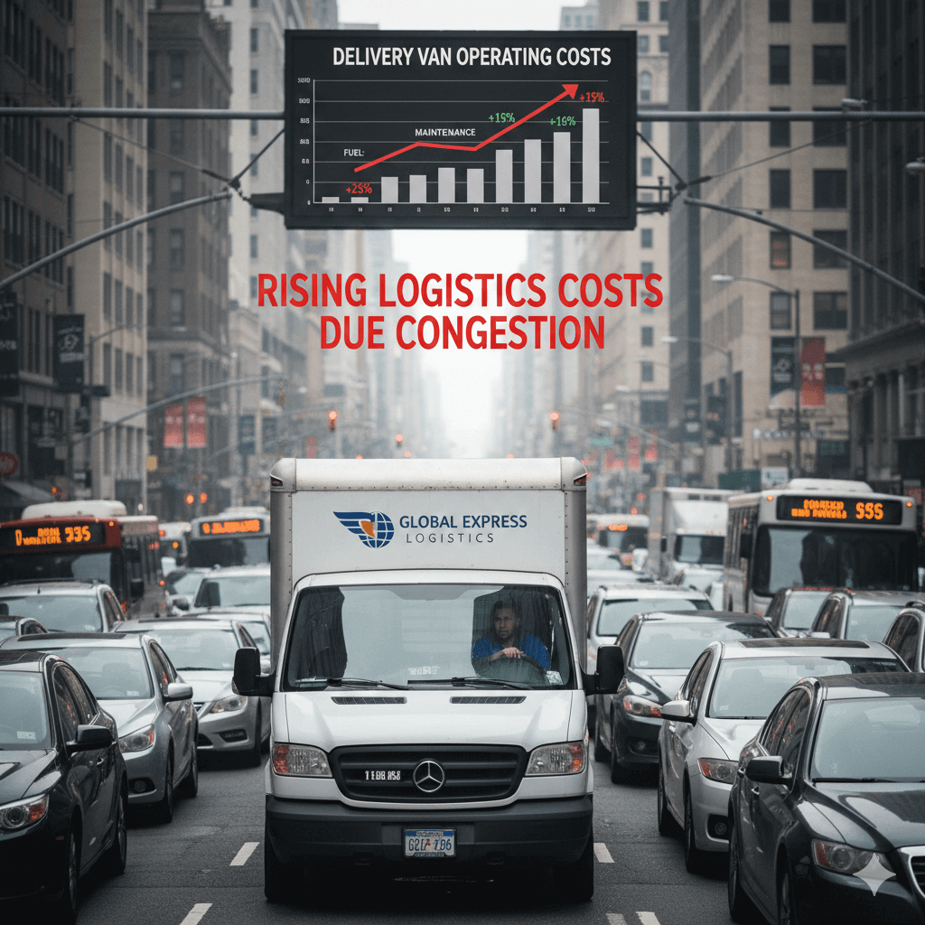 Diagramm zu Verkehrsstaus und Lieferwagenkosten